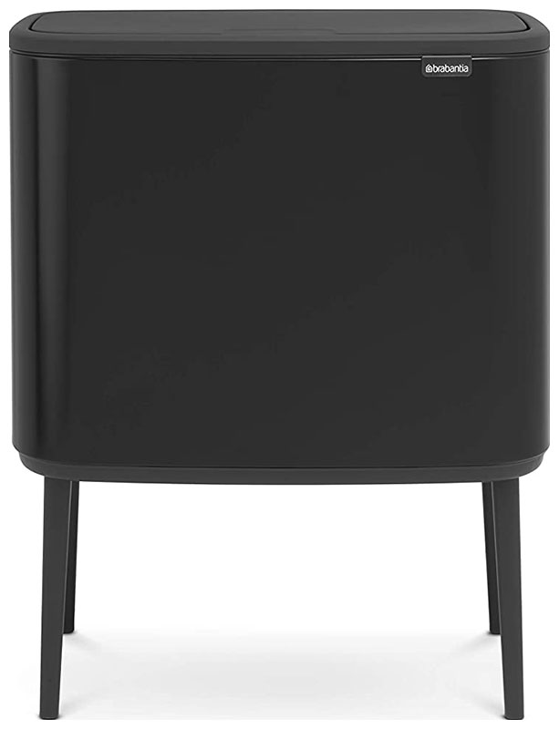 Изображение товара Мусорный бак Brabantia Touch Bin Bo черный матовый 36л с крышкой Soft-Touch