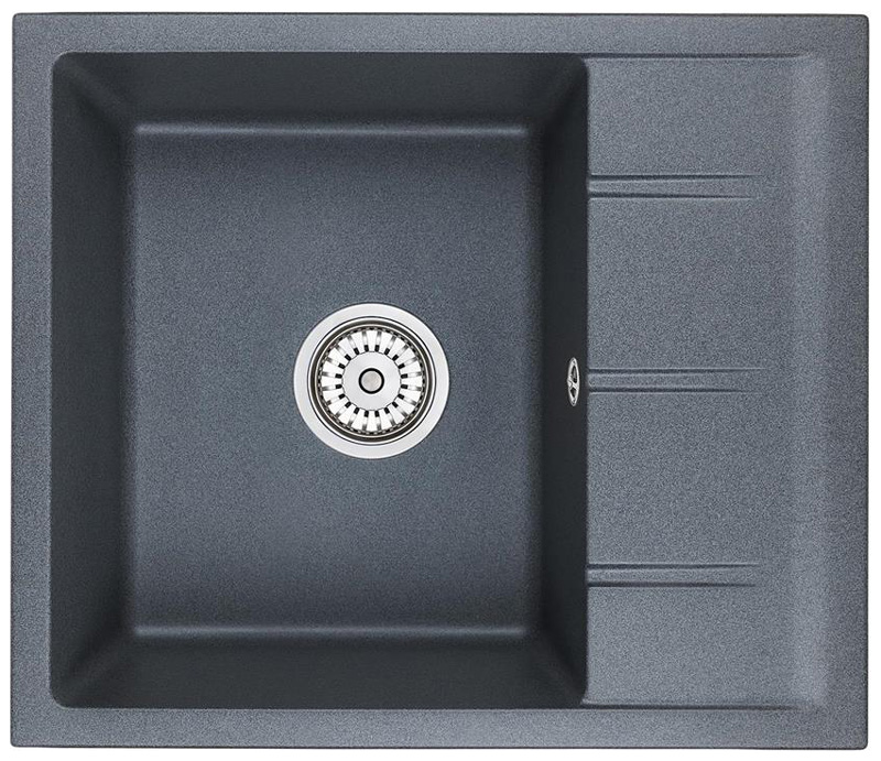 Изображение товара Кухонная мойка Emar EMQ-1580Q антрацит врезная с крылом 580x500 мм