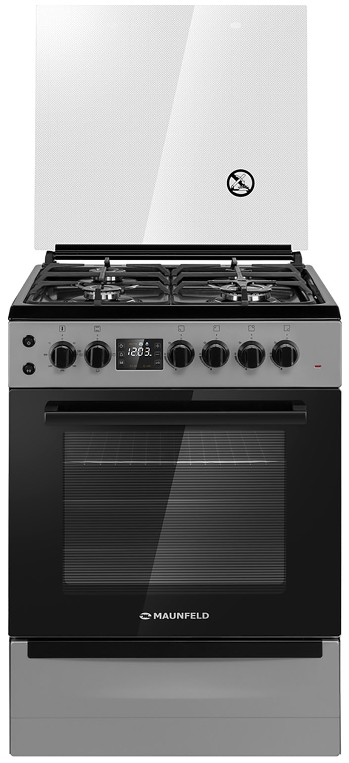 Изображение товара Комбинированная плита Maunfeld MGC60ECGR05 с электрической духовкой и газовыми конфорками
