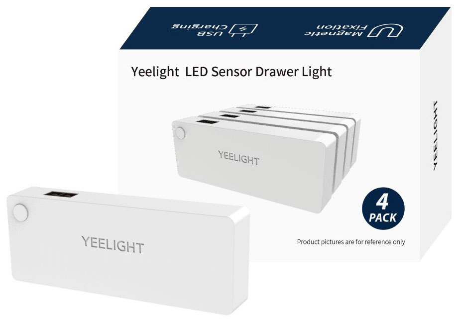 Портативный светильник для мебели Yeelight Sensor drawer light (4-pack) YGYA2421003WTGL умная лампа yeelight световая панель с датчиком движения motion sensor closet light a60