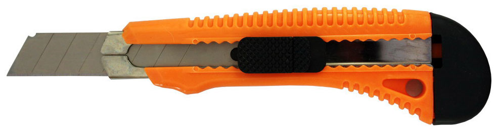 Изображение товара Нож с выдвижным лезвием Вихрь 18 мм пластиковый корпус металлическая направляющая