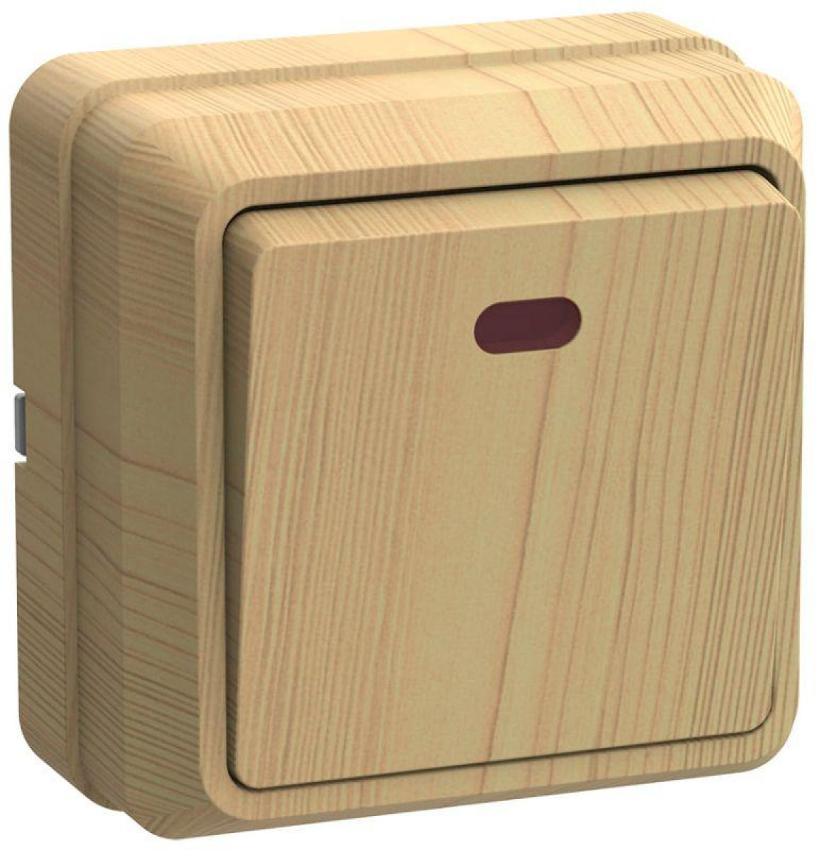 Изображение товара Выключатель 1-кл. ОП Октава IP20 IEK ВС20-1-1-ОС с индикацией сосна