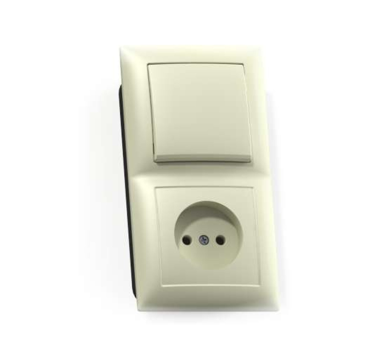 Изображение товара Блок комбинированный Кунцево-Электро БКВР-408 Селена 1-кл выкл+розетка IP20 российский