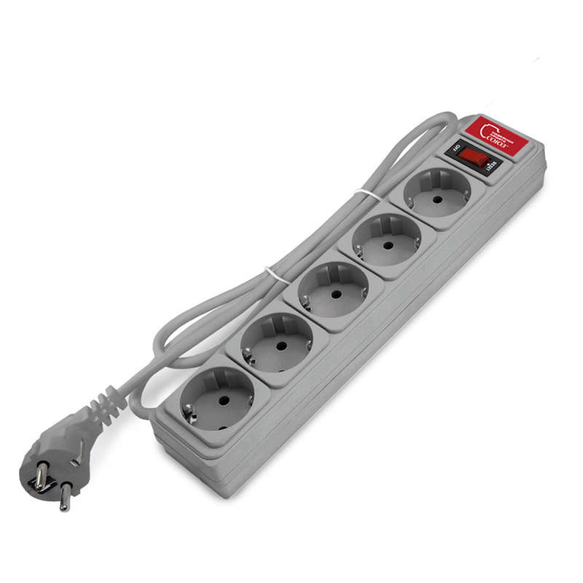 Изображение товара Переходник Союз Удлинитель с сетевым фильтром 1.8м 10А IP21 серый