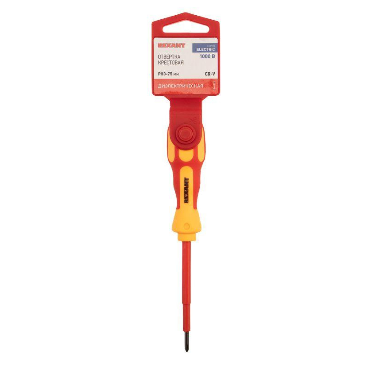 Изображение товара Отвертка Rexant Электрика PH0 75 мм легкая и прочная для электроработ