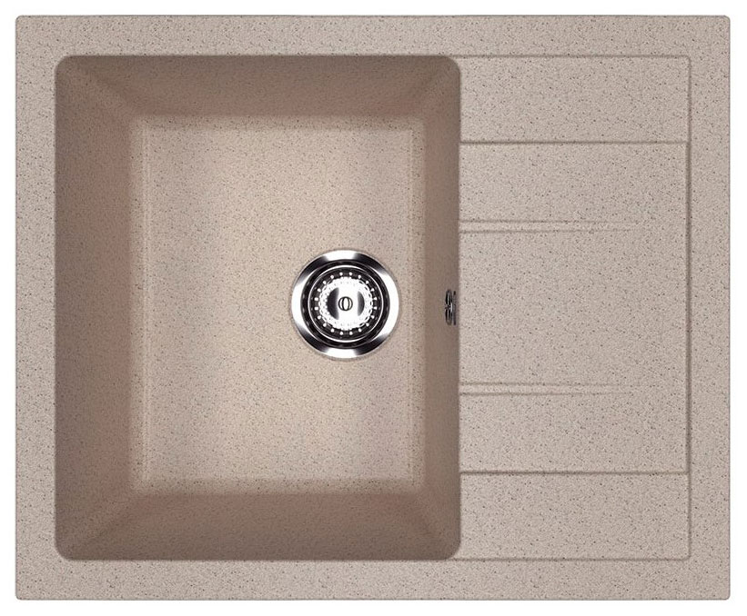 Изображение товара Кухонная мойка Ulgran U-607 песочный компактная из искусственного мрамора