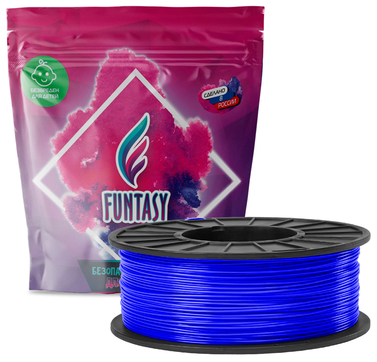 цена Пластик в катушке светящийся Funtasy PLA LUMI, 1.75 мм, 1 кг, синий