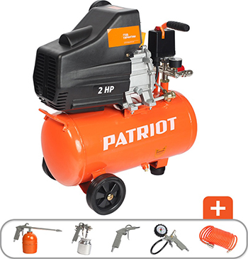 

Компрессор Patriot EURO 24-240 K + набор пневиоинструмента KIT 5В, 525306366, Оранжевый с черным