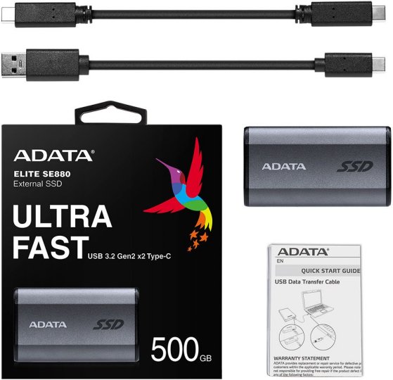 

Накопитель SSD Adata 2.5'' 500Gb SE880 (AELI-SE880-500GCGY) серый