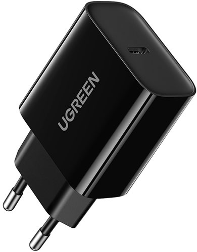 фото Сетевое зарядное устройство ugreen cd137, usb-c, pd, 20 вт, черный (10191)