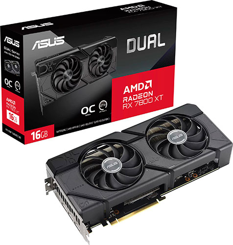 фото Видеокарта asus radeon rx 7800 xt dual oc 16gb (dual-rx7800xt-o16g)