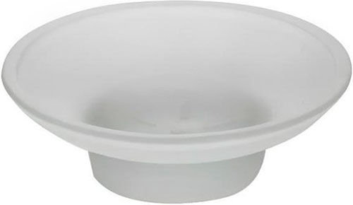 Изображение товара Мыльница D-Lin прозрачный D6003 стекло белая круглая настольная