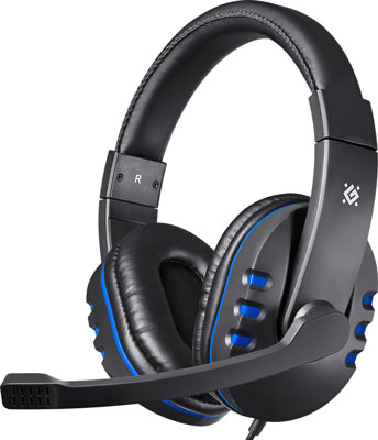 

Игровая гарнитура Defender Warhead G-160 черный синий, кабель 2,5 м (64118), Синий/черный