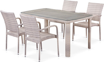 

Комплект мебели Афина, T 51 A/Y 376-W 85-150 x 85 4Pcs Latte