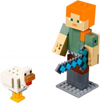 

Конструктор Lego, Большие фигурки Minecraft Алекс с цыплёнком 21149