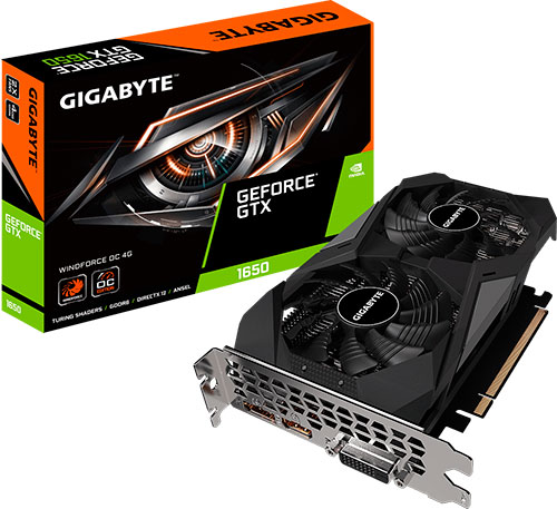 фото Видеокарта gigabyte geforce gtx 1650 d6 windforce oc 4gb (gv-n1656wf2oc-4gd)