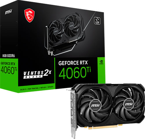 фото Видеокарта msi geforce rtx 4060 ti ven 2x bl 8g oc (rtx 4060 ti ventus 2x bl 8g oc)