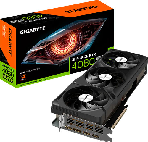 фото Видеокарта gigabyte geforce rtx 4080 super windforce v2 16gb (gv-n408swf3v2-16gd)