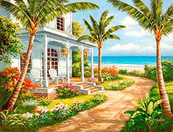 

Алмазная мозаика Цветной, ''Гасиенда на берегу моря'' (40х50) на подрамнике lg108