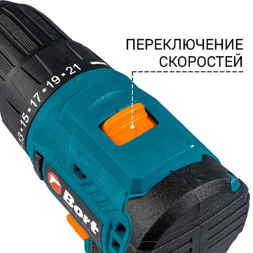 Дрель-шуруповерт Bort BAB-21-BLK (2x15Ah)