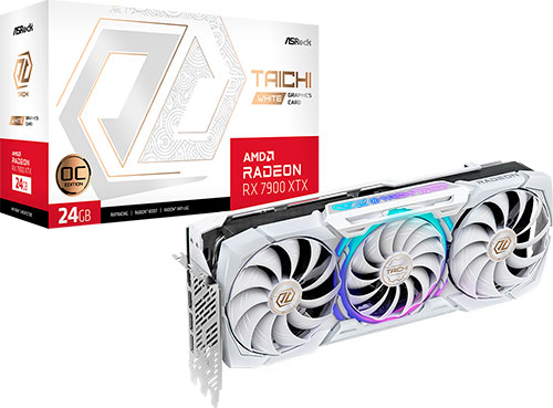 фото Видеокарта asrock amd radeon rx 7900 xtx taichi white oc 24gb (rx7900xtx tcw 24go)