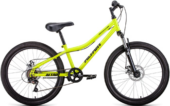 

Велосипед Altair, MTB HT 24 2.0 disc (24'' 6 ск. рост 12'') 2020-2021 ярко-зеленый/черный RBKT11N4P004