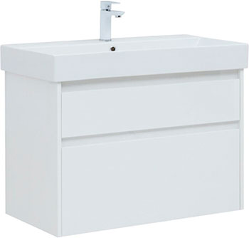 Изображение товара Тумба под раковину Aquanet Nova Lite 85 глянец, 2 ящика белый (00249936)