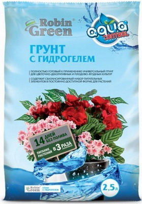 

Грунт универсальный Robin Green, с гидрогелем 2 5л ТП0101ROB01