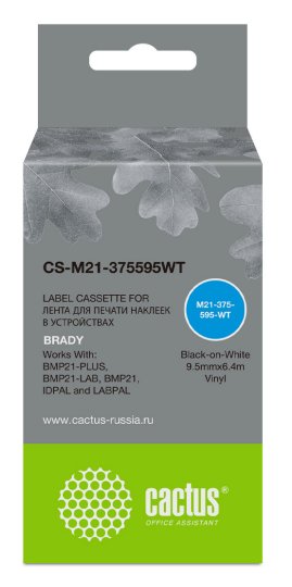 

Картридж ленточный Cactus CS-M21-375595WT черный для Brady BMP21-PLUS, BMP21-LAB