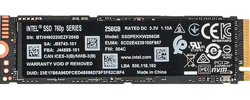 

SSD накопитель Intel M.2 760p 256 Гб PCIe 3D TLC (SSDPEKKW256G8XT)