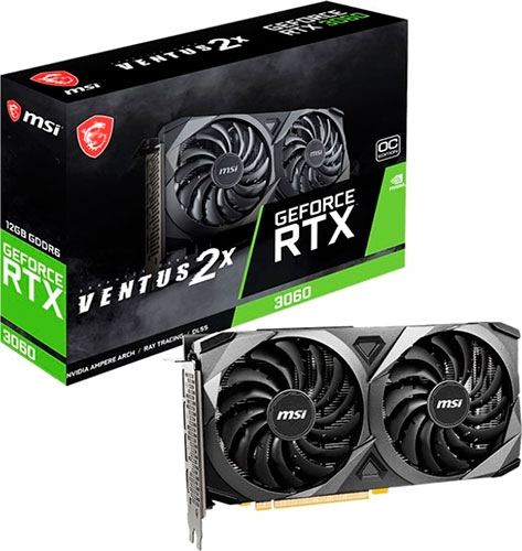 фото Видеокарта msi geforce rtx 3060 ventus 2x 12gb