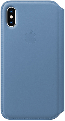 

Чехол (флип-кейс) Apple, Leather Folio для iPhone XS цвет (Cornflower) синие сумерки MVFD2ZM/A