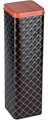 фото Банка металлическая mallony classico nero, для спагетти 85х30 см, квадратная с крышкой (105052)