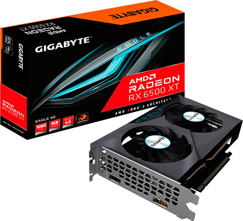 Видеокарта Gigabyte Radeon RX 6500 XT EAGLE 4GB (GV-R65XTEAGLE-4GD)