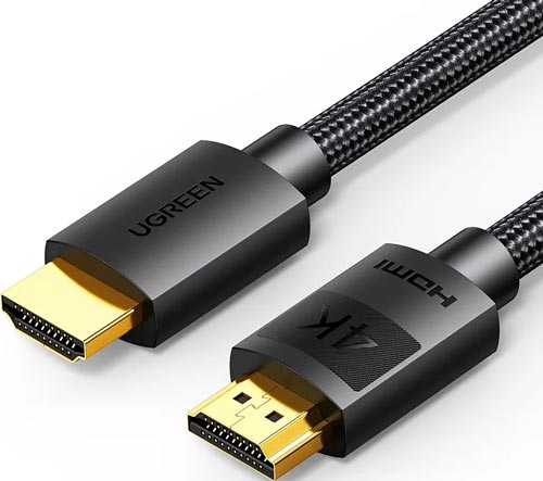 фото Кабель ugreen hd119 (30999) 4k hdmi cable male to male braided. длина 1 м. цвет: черный