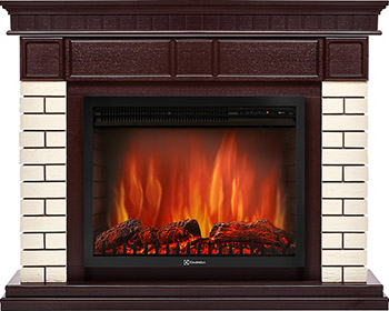 

Каминокомплект Electrolux, EFP/P- 2520LS с порталом Firelight Bricks 25 камень бежевый шпон темный дуб