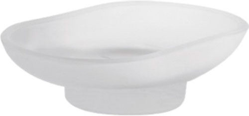 Изображение товара Мыльница D-Lin белая овальная стеклянная современная настольная