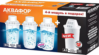 

Сменный модуль для систем фильтрации воды Аквафор, В6 и А5 (3 и 1 шт.)
