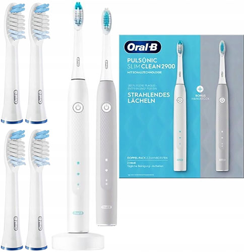 фото Электрическая зубная щетка oral-b pulsonic slim clean 2900 duo, белый/серый