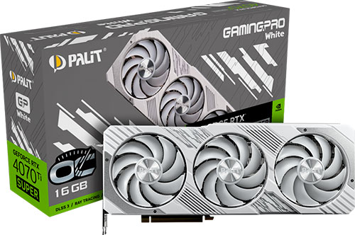 фото Видеокарта palit geforce rtx 4070 ti super gamingpro white oc 16gb (ned47tst19t2-1043w)