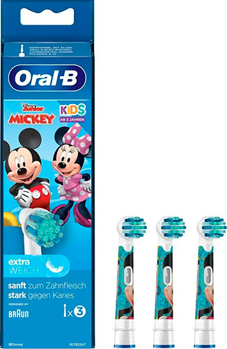фото Насадка для зубной щетки oral-b mickey extra soft, 3pcs