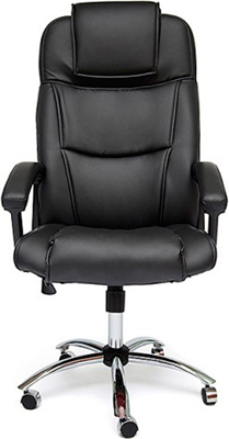 Офисное кресло Tetchair BERGAMO (хром) (кож/зам черный 36-6) кресло офисное tetchair ch 902 доступные цвета обивки натур чёрная кожа