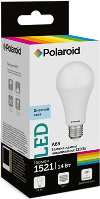 

Лампа Polaroid 220V A65 14W 6500K E27 1521lm