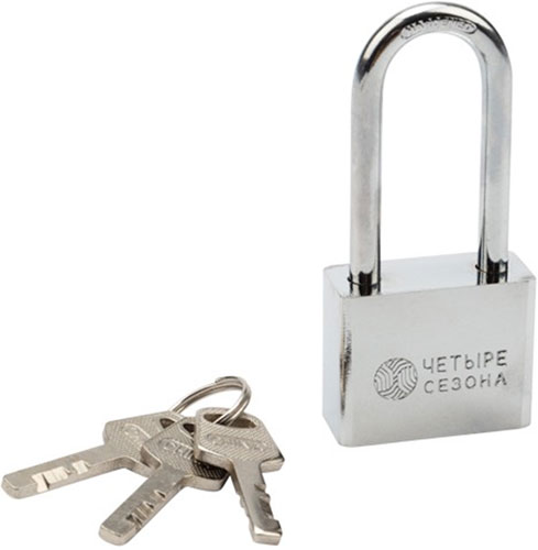 Изображение товара Замок навесной Четыре сезона серия Сталь, 40 мм, длинная дужка