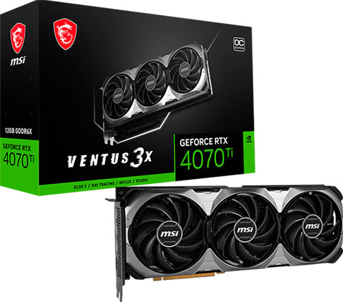 фото Видеокарта msi geforce rtx 4070 ti ventus 3x e1 12g (rtx 4070 ti ventus 3x e1 12g)