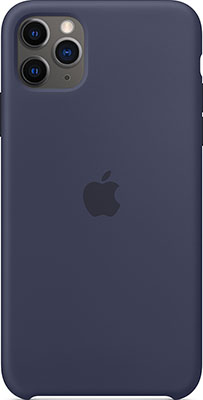 Чехол силиконовый Apple Silicone Case для iPhone 11 Pro Max (Midnight Blue) тёмно&#8209 синий MWYW2ZM/A