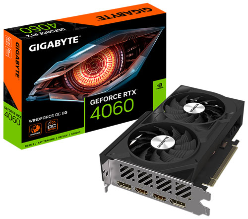 фото Видеокарта gigabyte geforce rtx 4060 windforce oc 8gb (gv-n4060wf2oc-8gd)