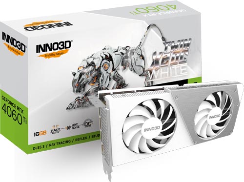 фото Видеокарта inno3d geforce rtx 4060 ti twin x2 oc white 16gb (n406t2-16d6x-178055w)