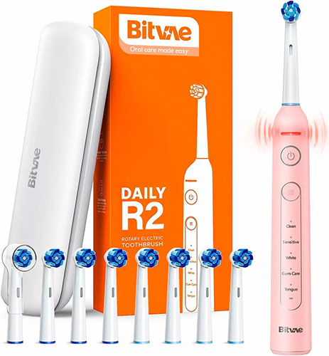 фото Электрическая зубная щетка bitvae r2 rotary e-toothbrush, r2 global, розовая