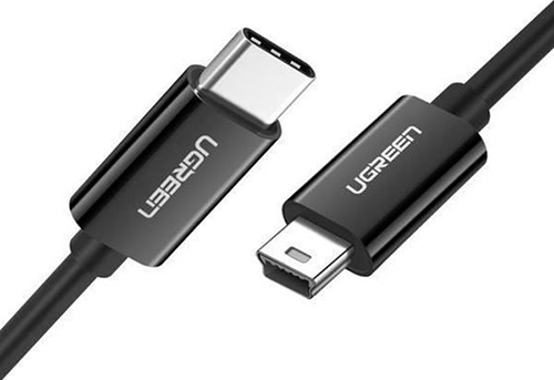 Кабель Ugreen US242 (50445) USB -C 2.0 Male To Mini USB 5Pin Male 28+24AWG Cable. Длина: 1 м. Цвет: черный